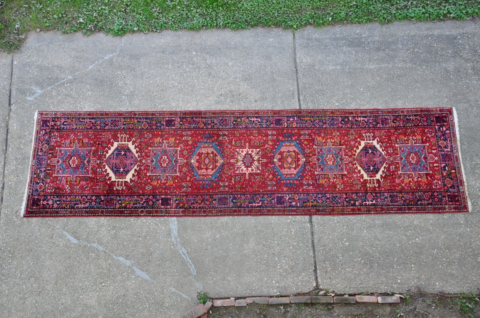 Semi Antique Heriz Family Karajeh Rug Runner 3.9x14.6 #596 gallery