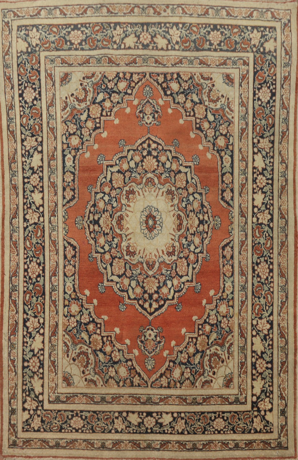 Antique Vegetable Dye Rust Wool Hand-knotted Rug 4x6 Traditional Carpet gallery