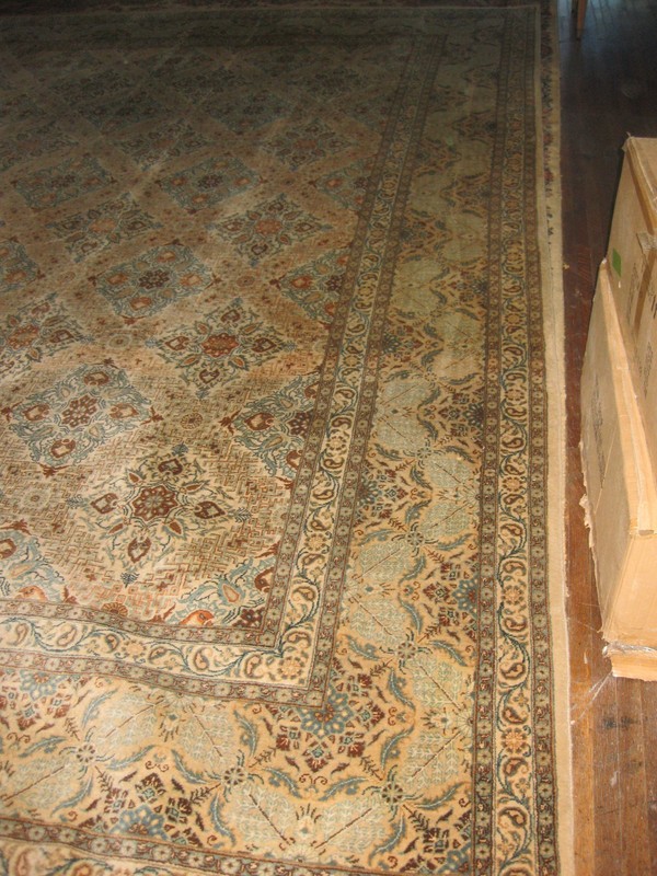 Antique wool Kaschan carpet #1, circa 1910-1930, 14x10.5 feet gallery