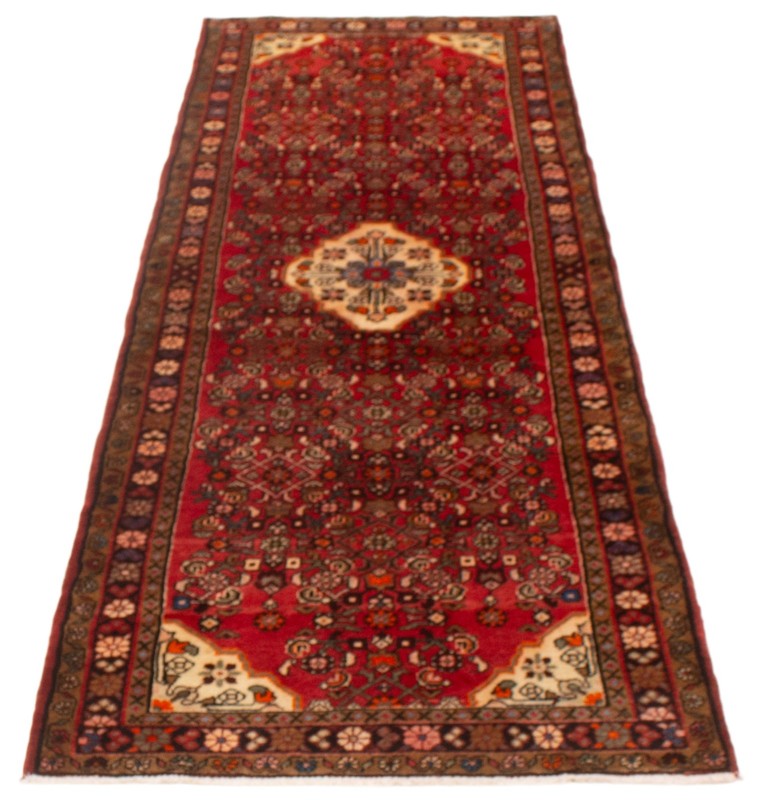 3'8" x 10'7" Vintage Hand-knotted Runner Rug Traditional Oriental Wool Carpet gallery