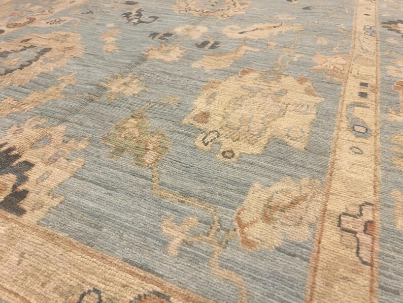 8 X 6 ft Stunning Natural Vegetable Dye Oushak Chobi Turkoman Carpet gallery