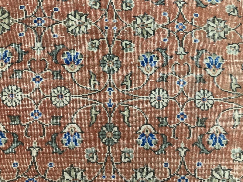 Red rug, Turkish rug, Vintage Rug, Handmade rug, Area rug, 3.1 x 6.6 ft gallery