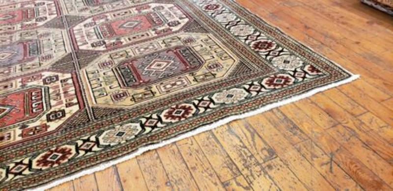 Stunning Vintage 1960-1970's Wool Pile Natural Dye Bunyan Rug 6'7"×9'2" gallery