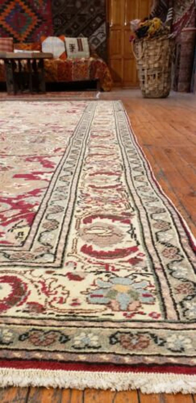 Exquisite 1930-1939s Antique Wool Pile,Vegy Dyes Floral Hereke Rug 6'7" x 10' gallery