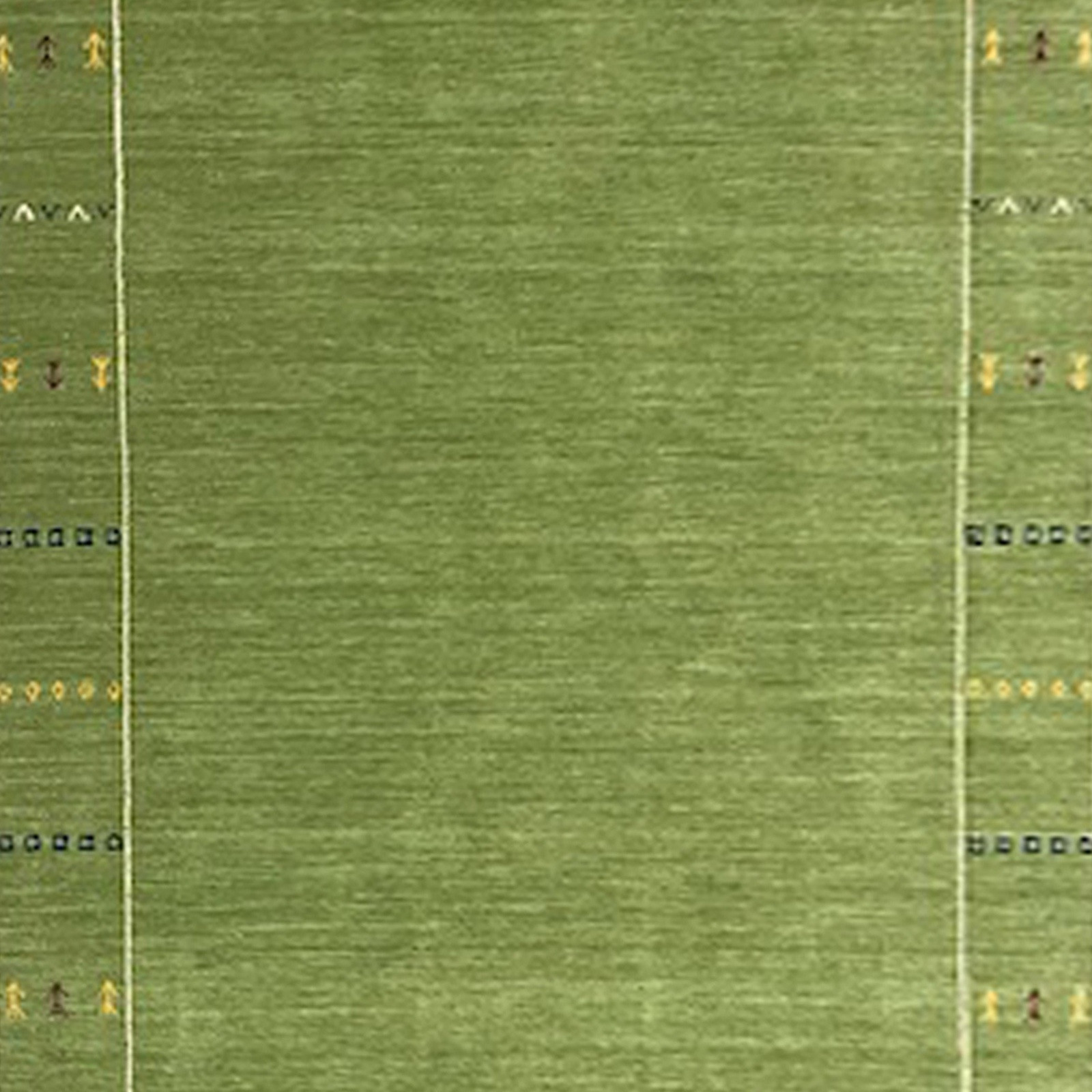 Handmade Green Gabbeh Rug 5x8 – Wool Area Rug with Minimalist Border Design gallery