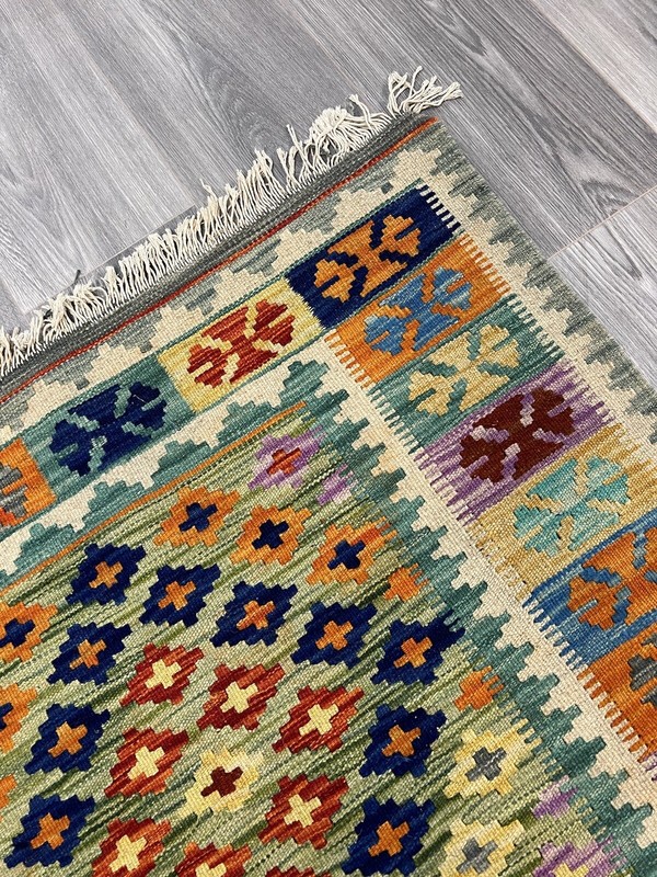 Vintage Kilim Traditional Hand Made Oriental Wool Kilim 5ftx3.2ft 162cmx100cm gallery