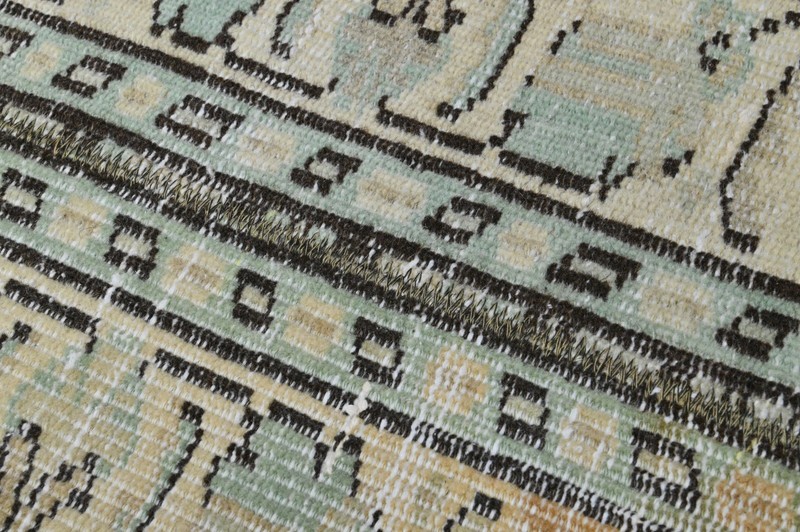 Oushak Turkish Doormat Rug 2x4 BEIGE Vintage Anatolian Handmade Small Kilim Rug gallery