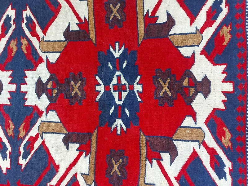 Antique Kazak Rug Azerbaijan Adle Rug Caucasian Eagle Rug Geometric Antique Rug gallery
