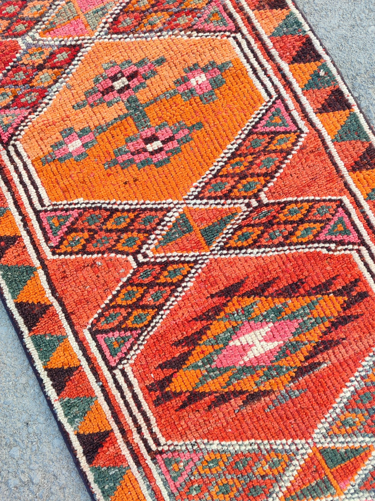 Rare Antique rug 3x11, Vibrant Turkish runner 3x11 vintage, Heriz rug, Herki rug gallery