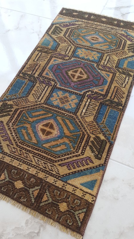 Rare Unique Antique Rug Geometric Special Carpet Decorator Wool Rug gallery