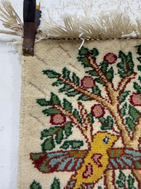 Vintage Beautiful Hand Knotted Oriental Kerrmann Wool Small Rug 52x34 Cm gallery