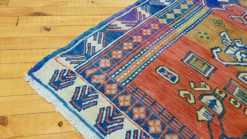 Vintage 1940-1950s Turkish Tribal Prayer Rug 3'2" x 4'6" gallery