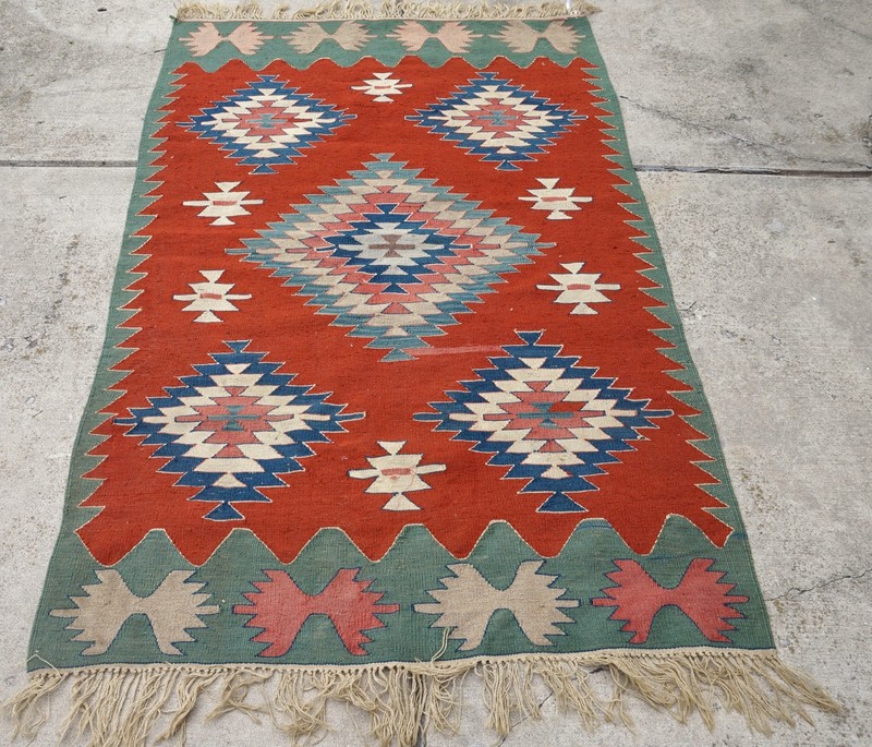 Handwoven Turkish Kilim Rug 4'x6' gallery