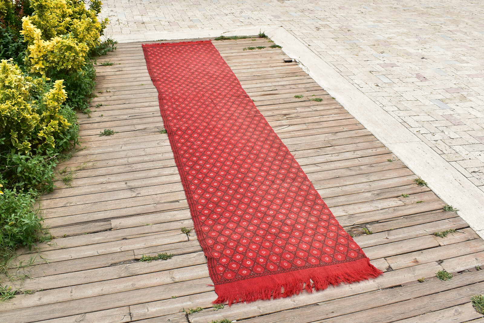 Turkish Rug 2x11 Size Oriental Cicim Runner Corridor Kilim 76x358cm Hallway gallery