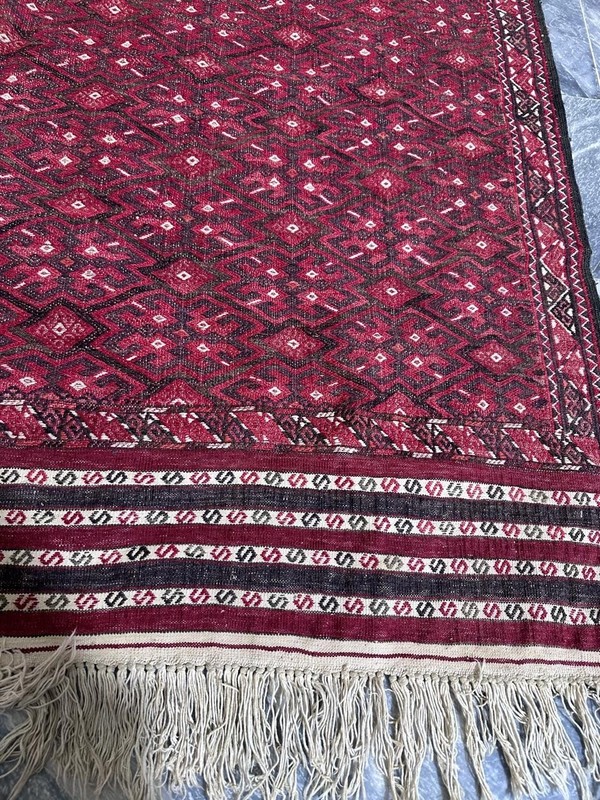 Antique Turkmen design Kilim Rug- Afghan Handmade Flatweave Kilim Rug- Turkmen gallery