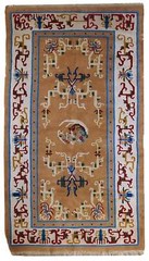 Handmade vintage Art Deco Chinese rug 3.9′ x 6.9′ (120cm x 213cm) 1960s – 1C429