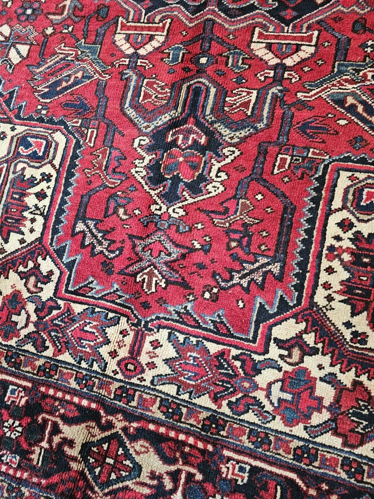 9x12 /8.10 x 11.6 ANTIQUE VEG DYE SERAPI HERIZ RUG VINTAGE KAZAK CAUCASIAN