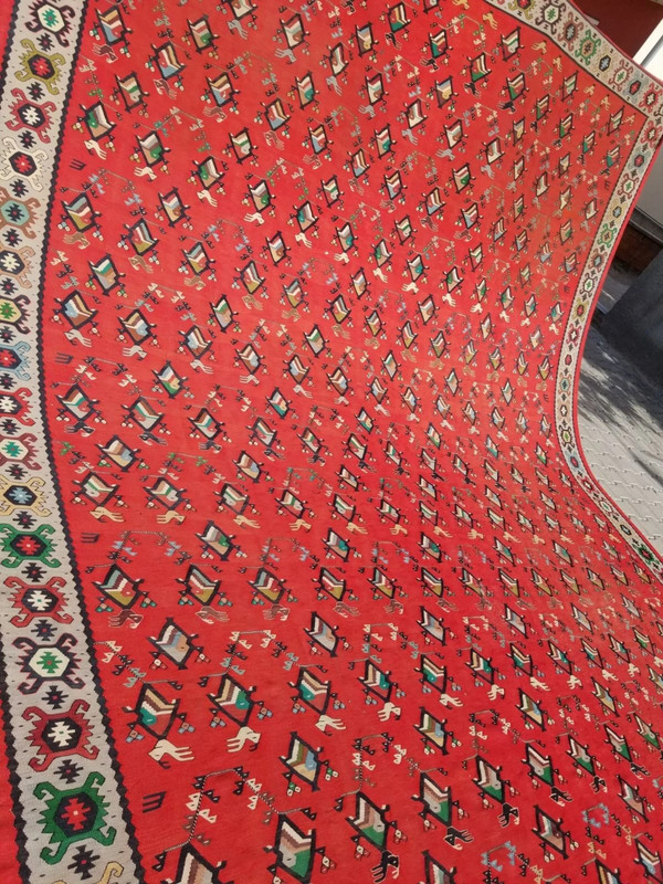 1930-1940's Romanian Oltenian Kilim 11'5" × 21'8" gallery
