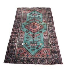 Antique Hand Knotted Soft Wool Area Rug, 4×7 Ft Oriental Bohemian Decor