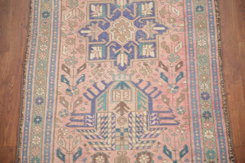 Pink Wool 13 ft Runner Rug 3x13 Tribal Traditional Handmade Home Decor Carpet gallery