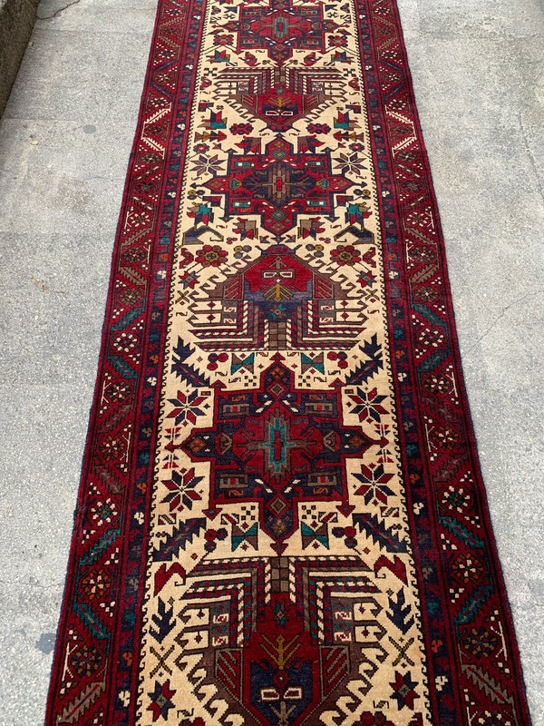 2'11'' x 15' Vintage Runner Natural Rug Village Rug Handmade Carpet.SKU:P1233 gallery