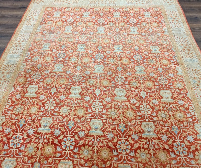Pak Per'sian Rug 6x9, Red Allover Floral Pattern, Fine 290 KPSI gallery