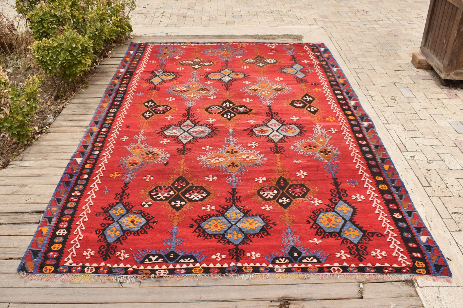 Turkish ANTIQUE Rug 84''x129" Handwoven Sivas Sharkısla Kilim 215x330cm gallery