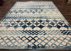 Modern Rug 8×10, Abstract Rug, Oat and Blue Raised Pattern Modway Rug Collection