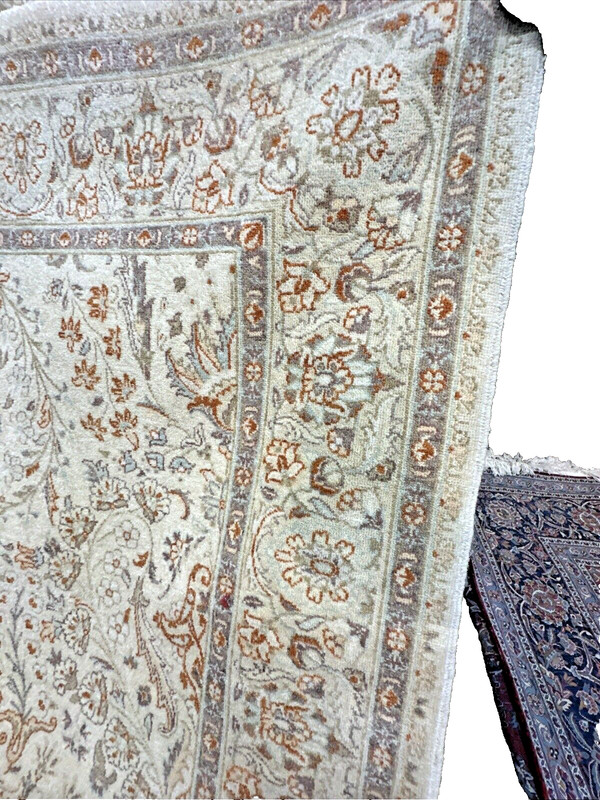 Auth: Vintage Cairo Runner Wool Pastel Botanical Quality Floor ART 4x10 NR gallery