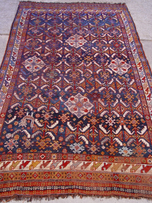 Antique 1850 Khamsehh-Morghii Bird 4'3" x 7'8" Handmade Wool Tribal Oriental Rug gallery