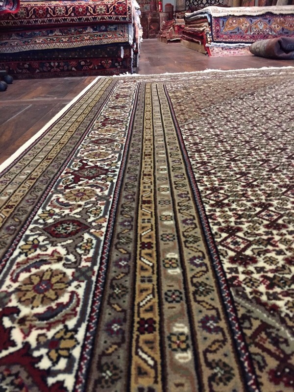 Fine Cream Genuine Hand Knotted Mahi Area Rug Carpet Geometric 9’1”x12’1”,#28 gallery