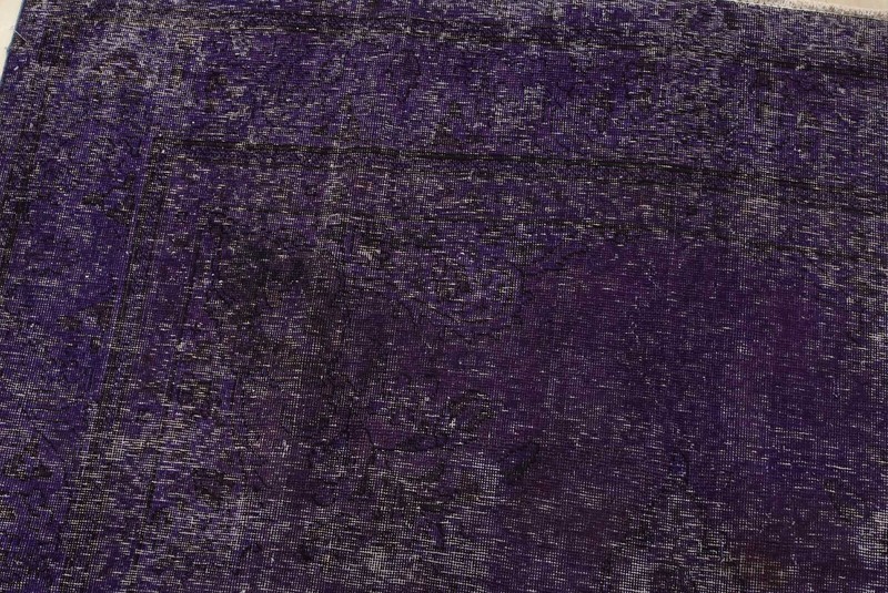 Vintage Overdyed 7’7” x 10’6” Purple Distressed Wool Hand-Knotted Oriental Rug gallery