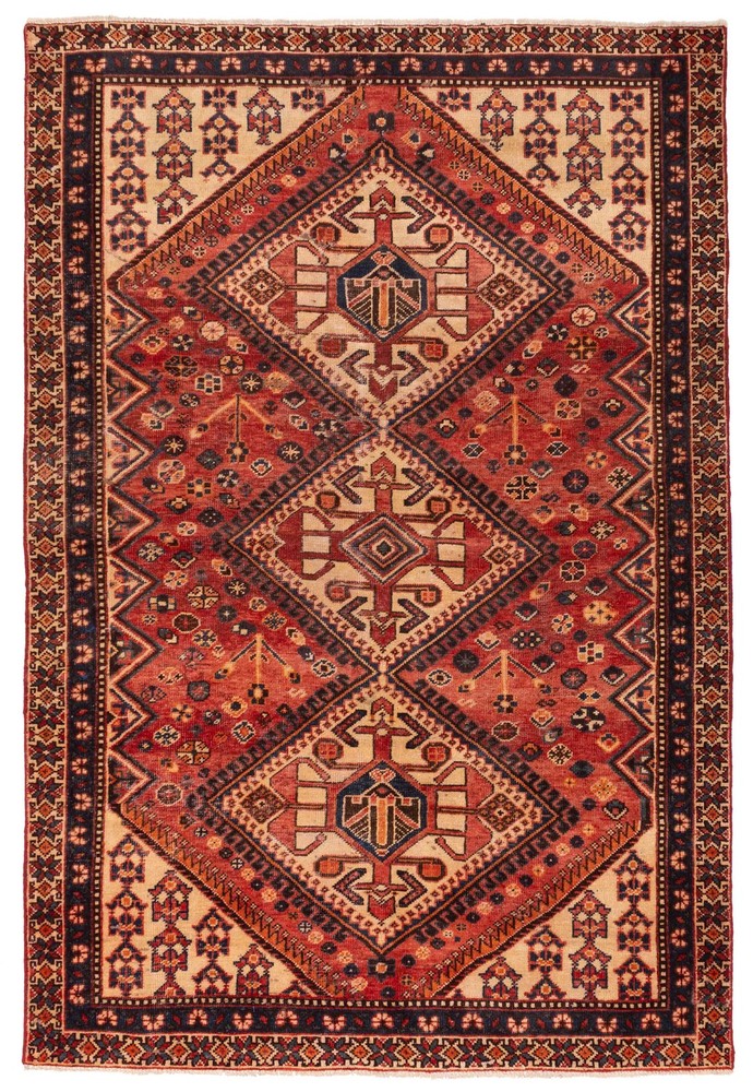Traditional Vintage Hand-Knotted Area Rug 6'3" x 9'4" Oriental Wool Carpet
