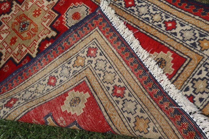 75 X 255 cm COLLECTORS' ITEM Antique Star Kazak Natural Vegetable Dye Runner gallery