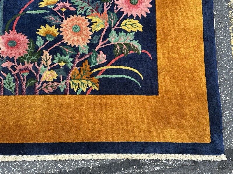 Ci 1920's ANTIQUE ART DECO CHINESE NICHOLS RUG 6.2x8.11 RARE SIZE BEAUTY gallery