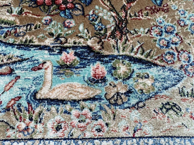 New Luxurious Pictorial Silk Rug Beautiful Scenery Home Décor Carpet 2x3 ft gallery