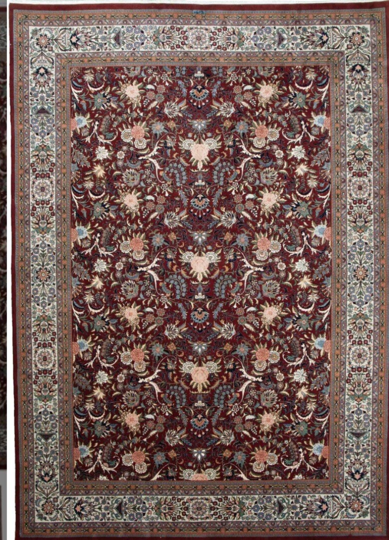 Chinese Wool & Silk Red Keshan Area Rug New Rare Beauty Elegance 9.9 X 13.9 FT gallery