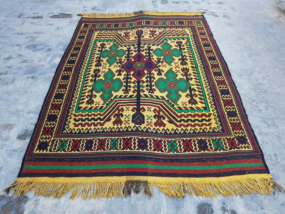 191x141 cm Thaimani Kilim Rug Best Trible Kilim Or cicim wool oriental kilim