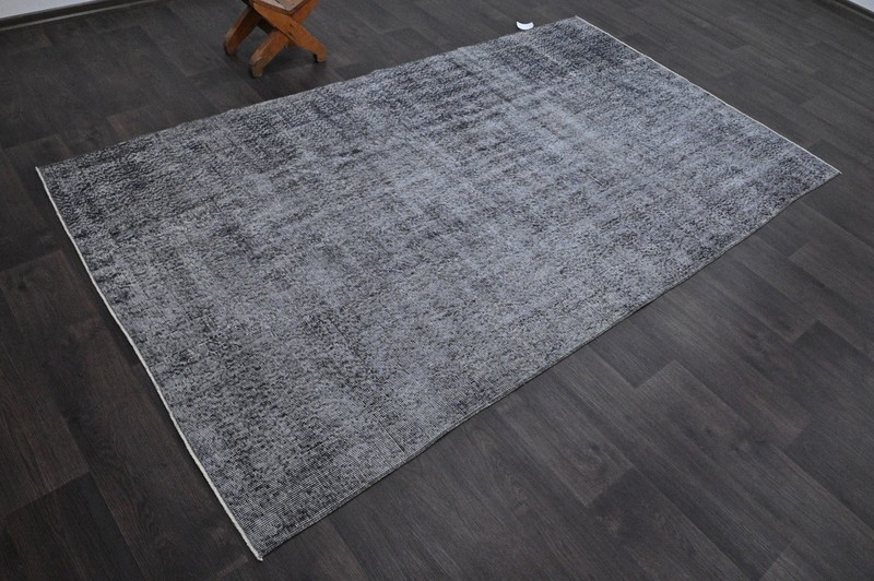Oushak Turkish Vintage Rug 4x8 Kilim Rug Anatolian Handmade Boho Decor GRAY gallery
