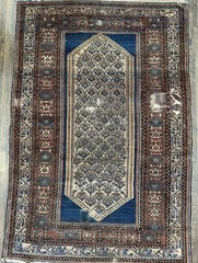 Beautiful Antique Malayer Rug Distressed c. 1900 Great Vegetable Dyes 4’2×6’2