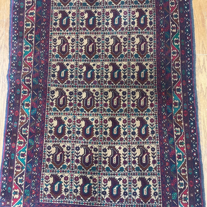 Handmade Afghan Tribal Balouchi Rug (3'10 x6'10) gallery