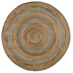 8X8 Vintage American Braided Multicolor Wool Area Rug 1935