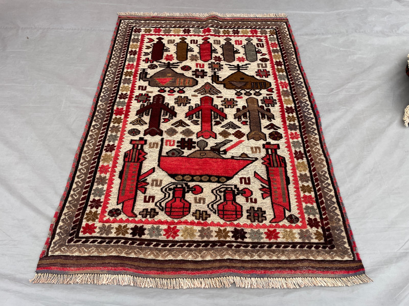 2'11x4'4 Ft Vintage Afghan Baluchi Inspired Tribal Pictorial Kilim Area Rug gallery