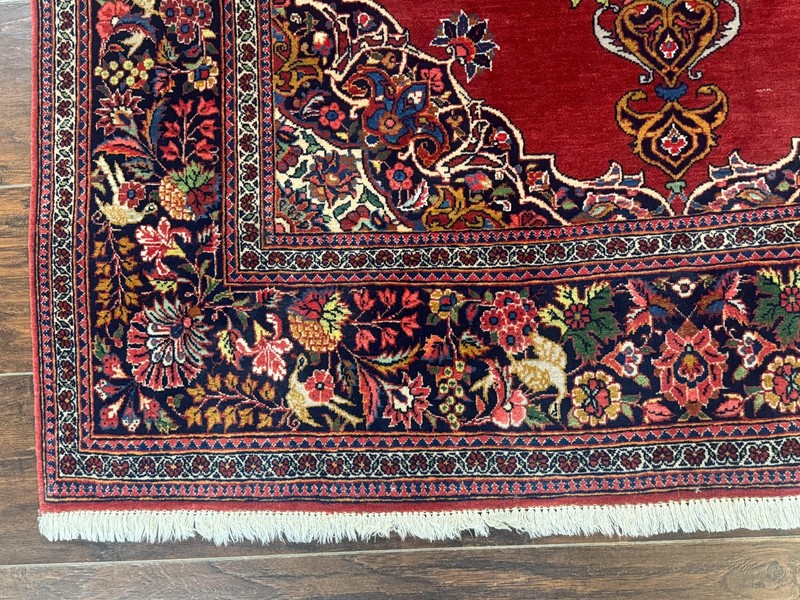 Red Per'sian Rug 4x6 Very Fine 260 KPSI Semi Open Field Wool gallery