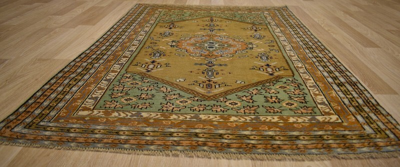 Rare 1910's Antique Turkish Kula Geometric Handmade Rug 4Ft x 6Ft Free Shipping gallery