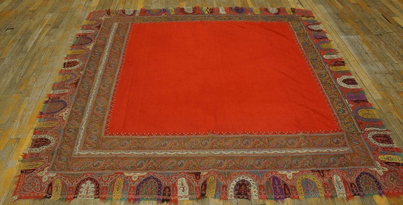 3X5 Antique Indian Shawls Wool Area Rug 1925 gallery