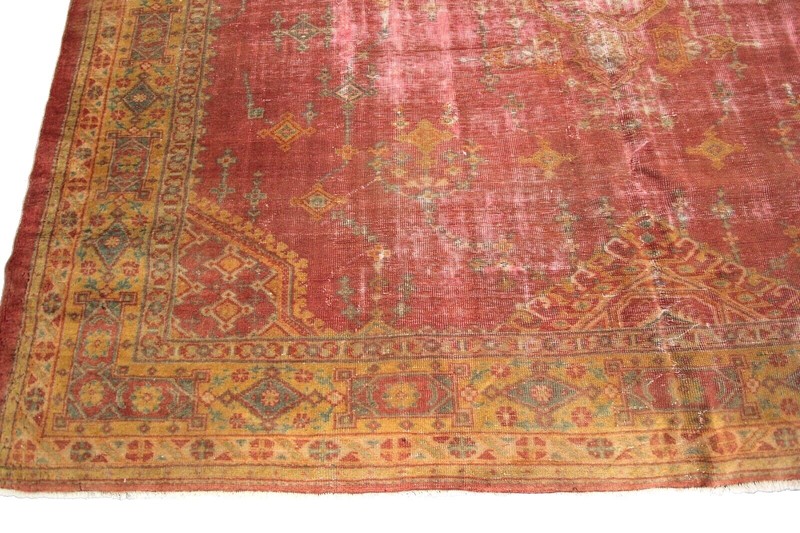 10x12 Rare Antique Turkish Oushak Rug "Shabby Chic" 300cm x 345cm c.1870 gallery
