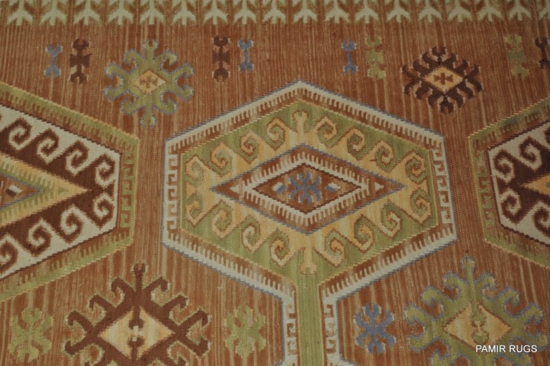 On of a kind CAUCASIAN-DESIGN-KILIM 6' X 9' woven Kilim Southwestern style rug gallery