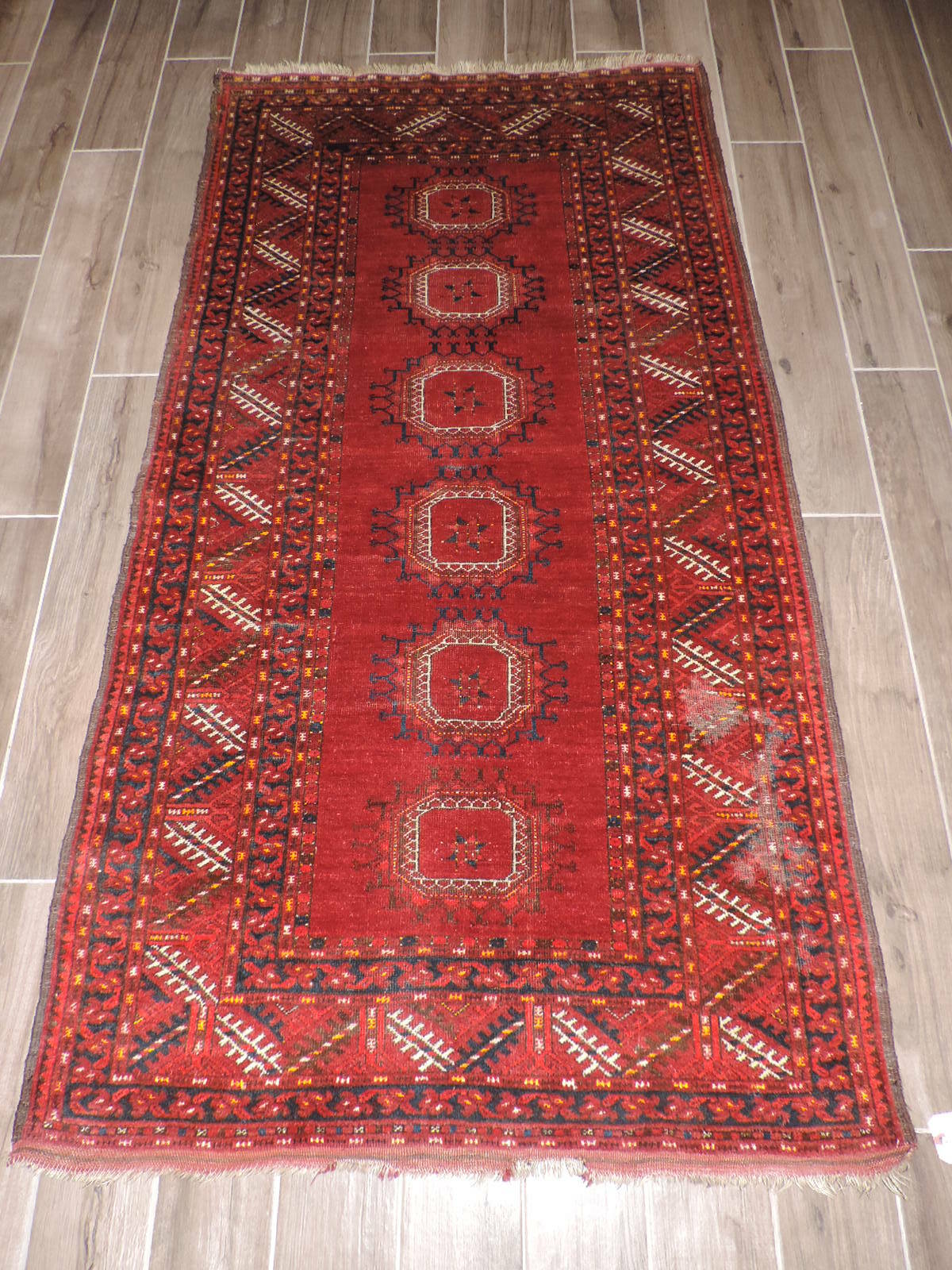 4x7ft. Handmade Turkoman Beshir Ersari Wool Rug gallery