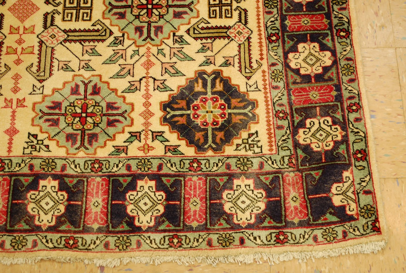 OLD,ANTIQUE CAUCASIAN UNUSUAL ANIMAL DESIGN KAZAK,SHIRVAN STYLE RUG 4'10" x 6'4" gallery